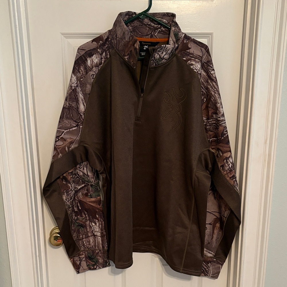 Browning Men's Brown Camouflage Quarter-Zip Jacket
